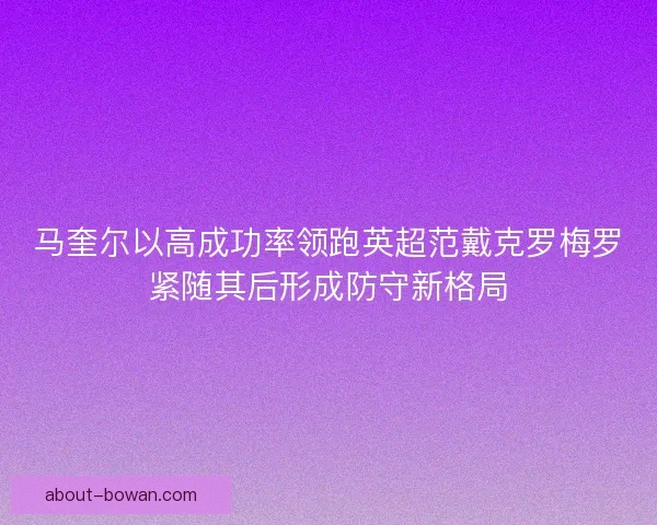 马奎尔以高成功率领跑英超范戴克罗梅罗紧随其后形成防守新格局